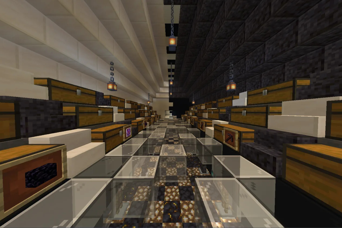 Black & White Stash (NO REGEAR) Minecraft Schematic | donut.build