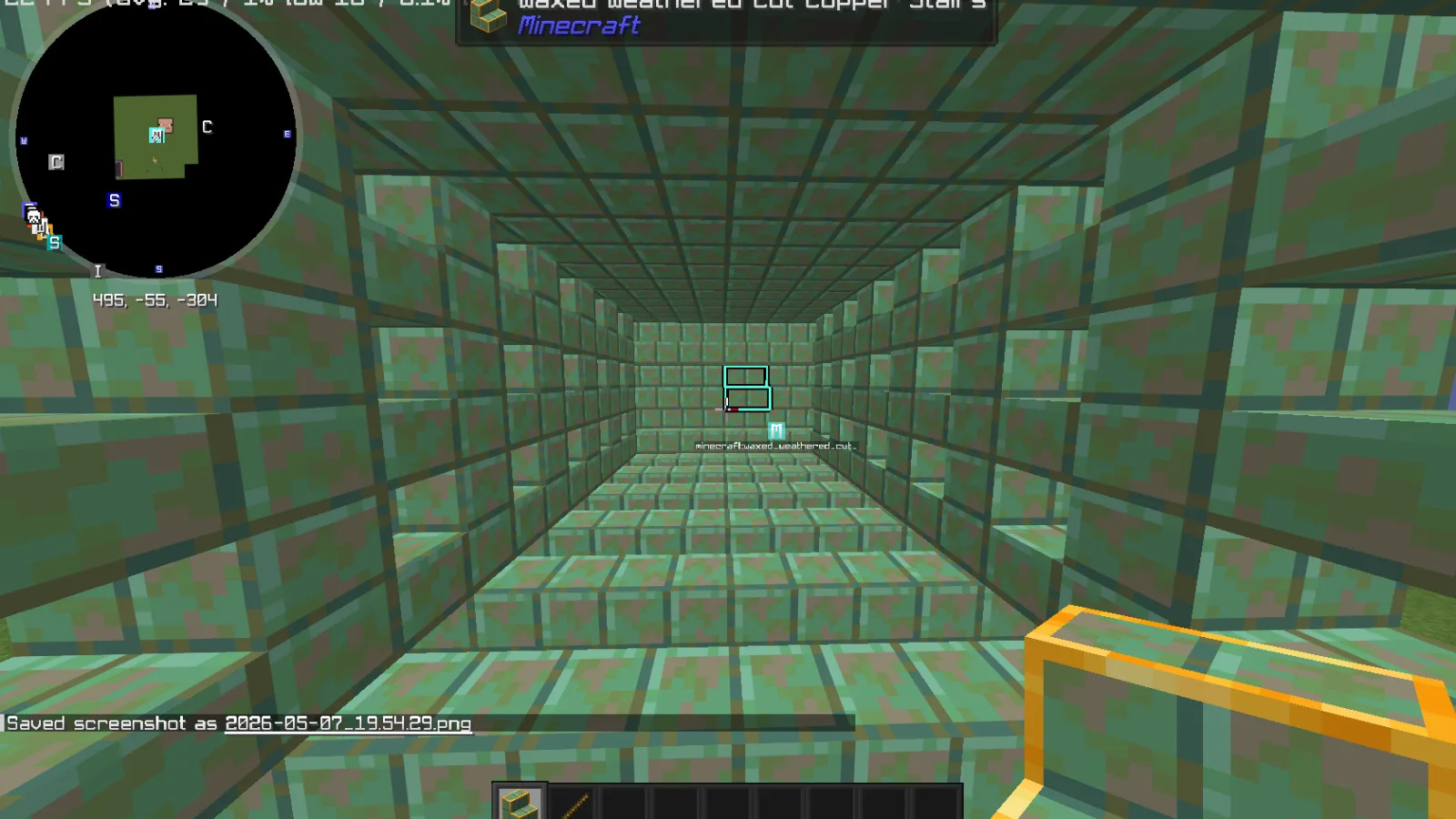 very pretty minecraft:waxed_weathered_cut_copper_stairs box image 2
